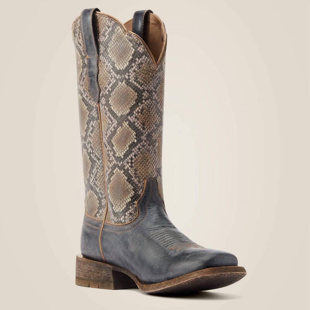 NEW ARIAT women's frontier farrah wide square toe western boot in beige